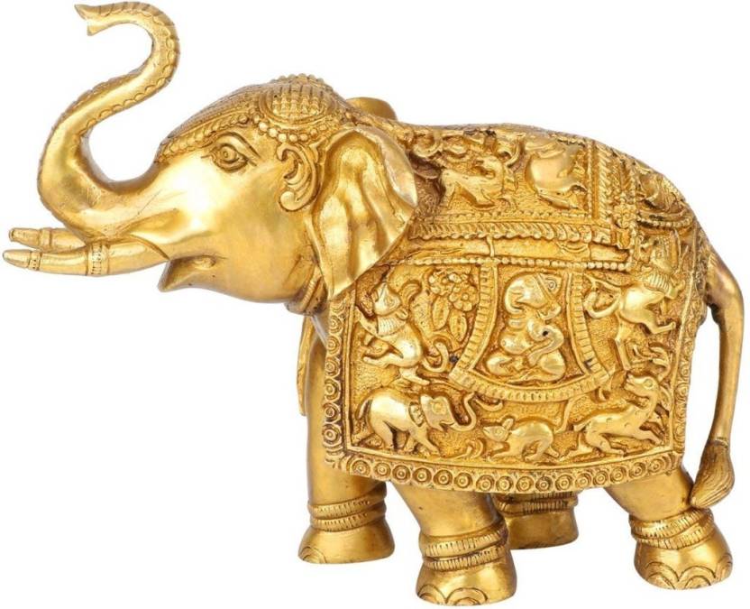 Brass Elephant Trunk Up 7 Inch
