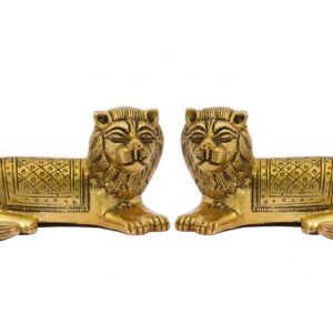 Brass Lion Sitting Pair 2.4 Inch