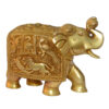 Brass Elephant Decorative Statue With Engraved Figures