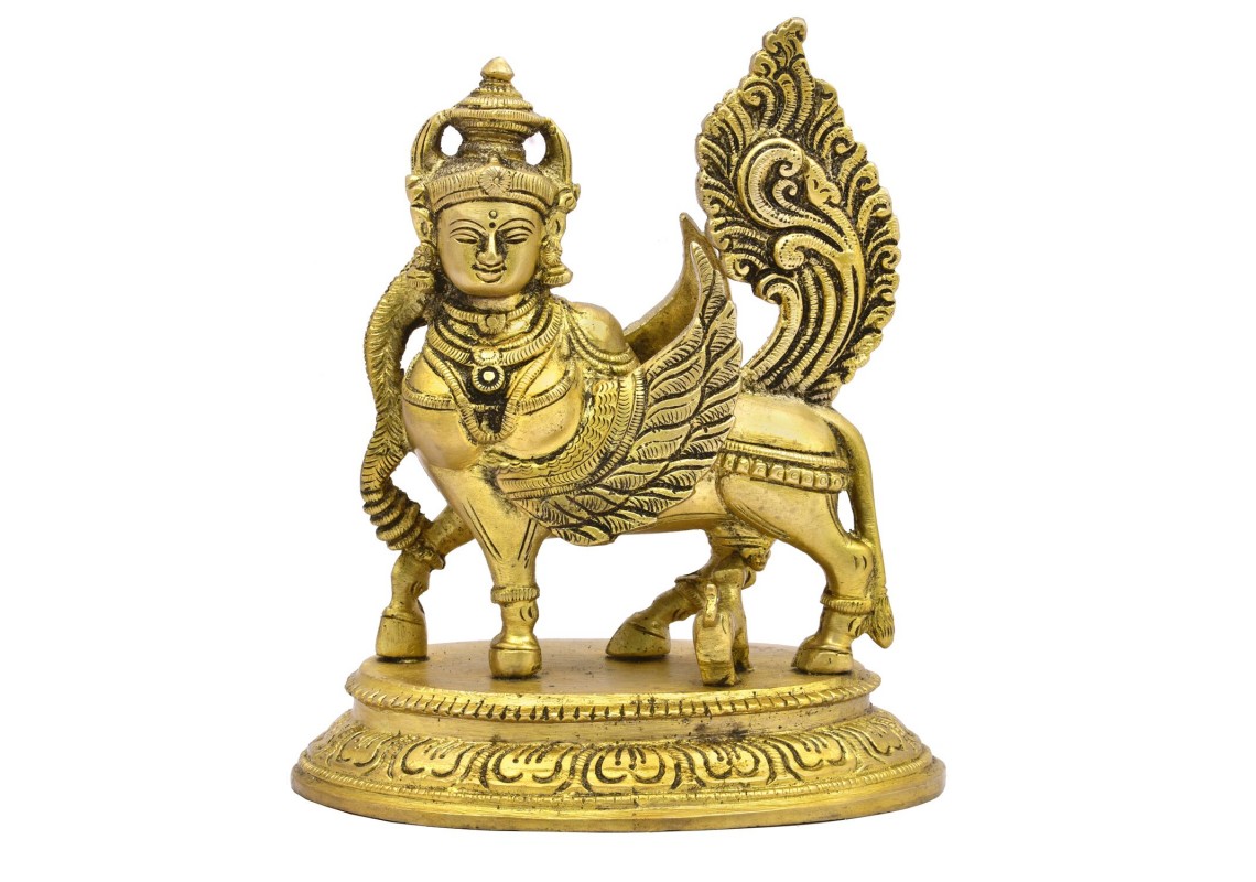 Brass Kamdhenu Cow 6 Inch