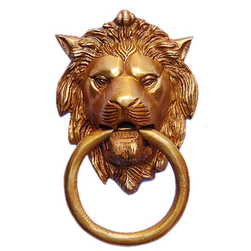 Lion Face Door Knocker Brown