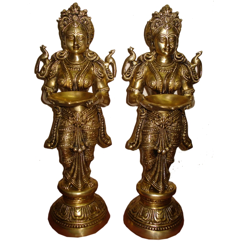 Brass Deep Laxmi Welcome Lady 20 Inch