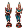 Goddess Figure Deep Laxmi Standing Pair Brass 