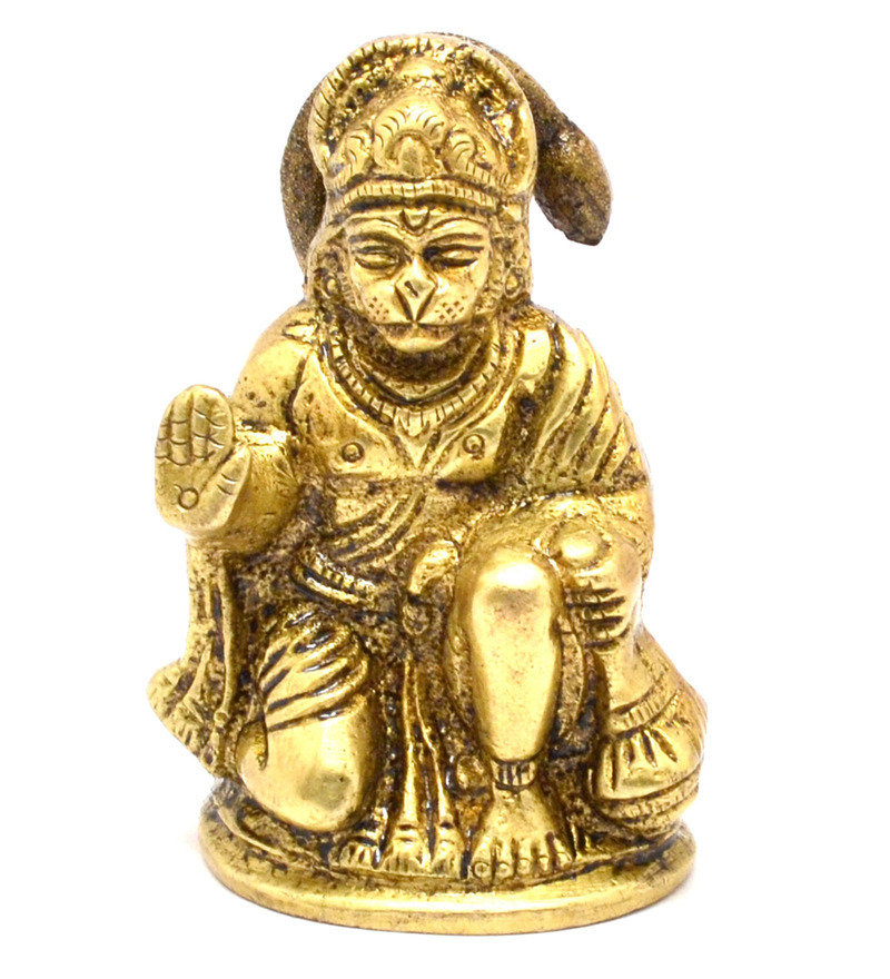 Brass Hanuman | Bajrang Bali Sitting 2 Inch Small