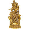 Krishna With Cow Decortive Brass Made Statue 28 inch