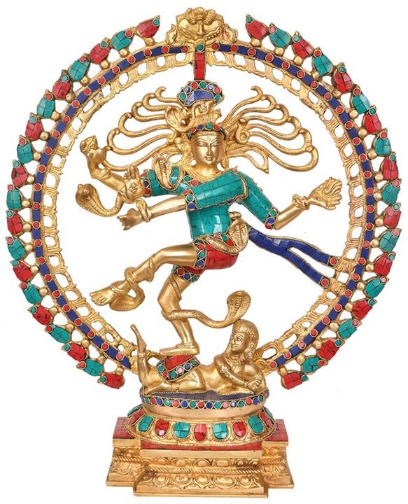 Lord Natraja Dancing Shiva Brass Metal Colored Statue 16 Inch