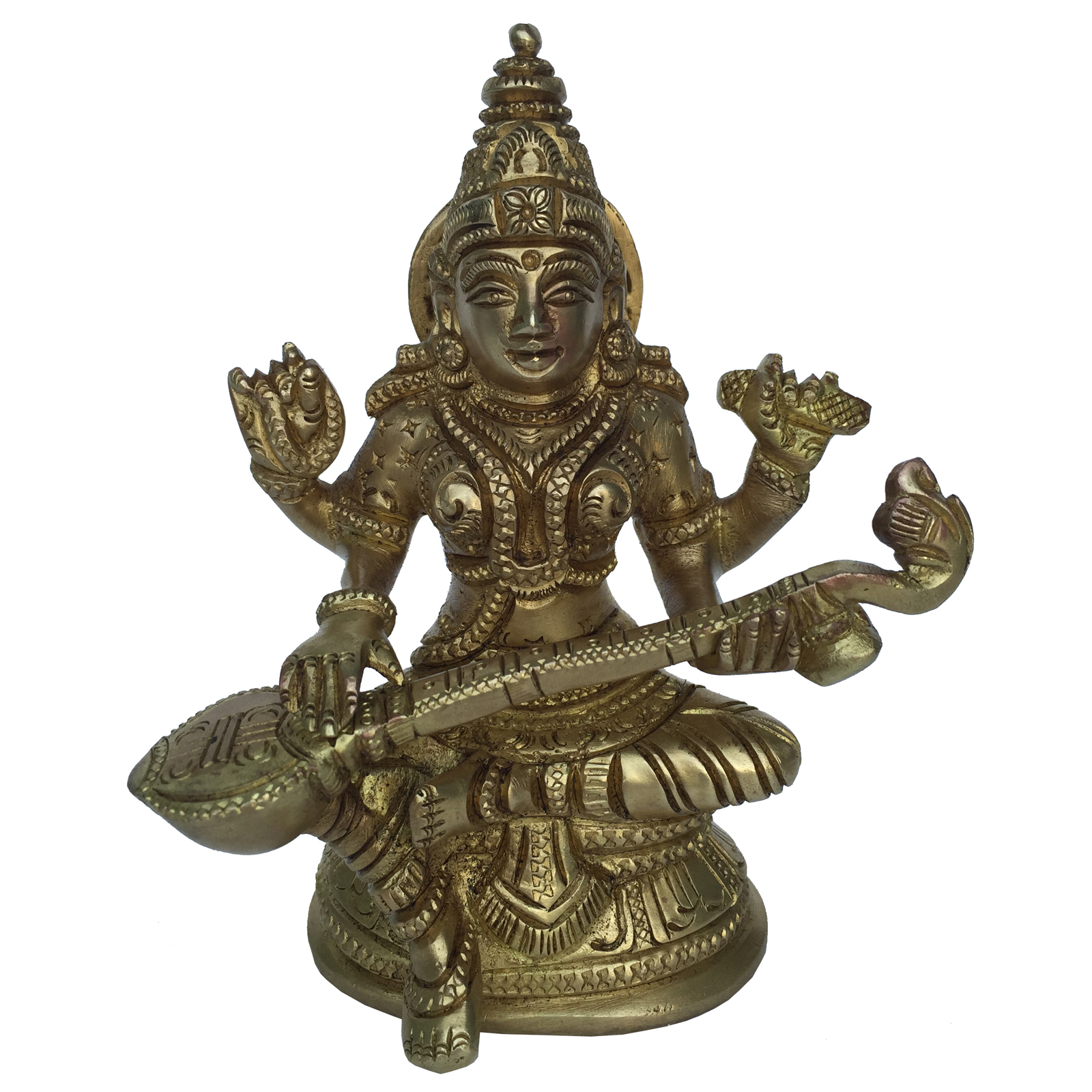 Brass Saraswati Statue 5 Inch