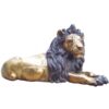 Brass Made Lion Sitting Sculpture