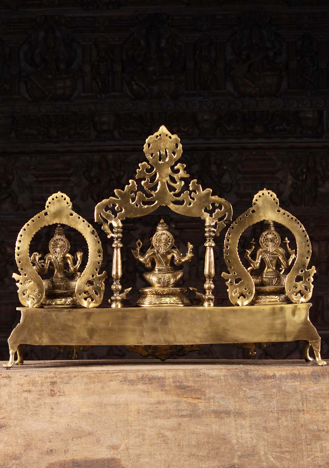 Brass Statue Set Ganesh, Lakshmi & Saraswati 20"