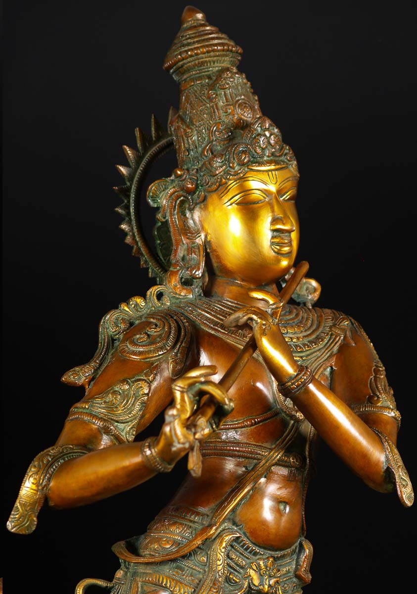 gopal krishna brass statue 34 inch