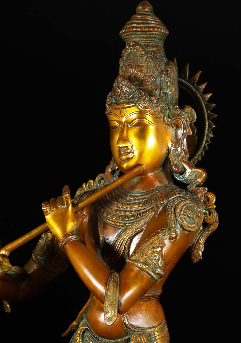 gopal krishna brass statue 34 inch