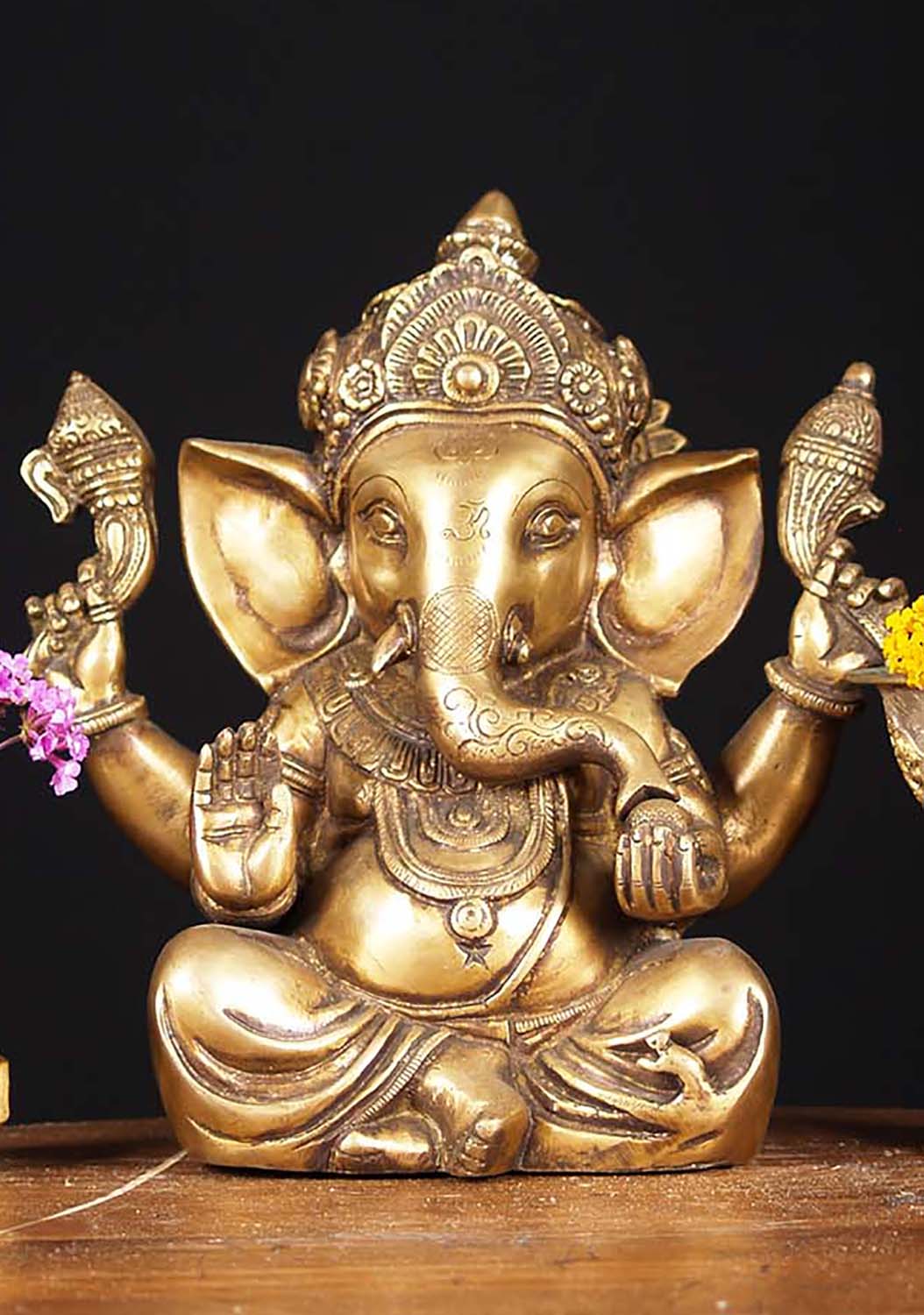 Brass Ganesha Statue 9"