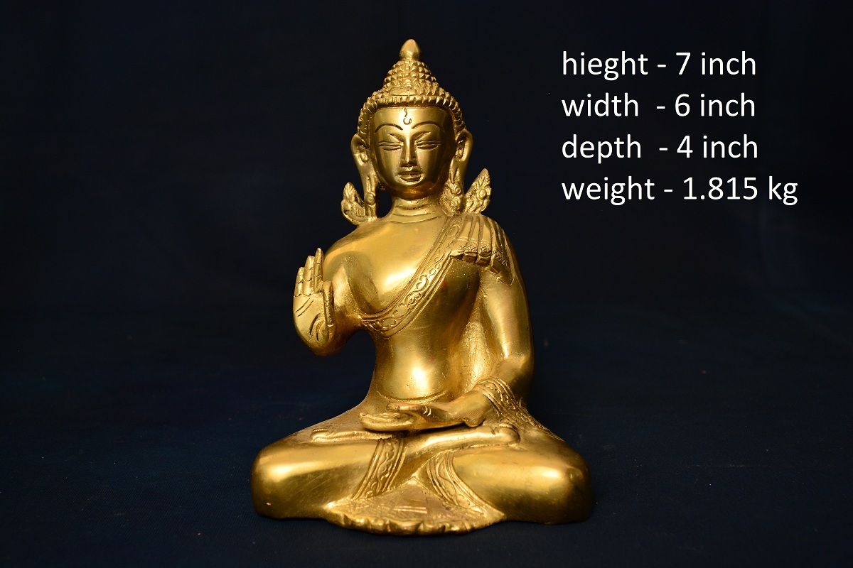 Brass Buddha Medicine Asthamangal 7 Inch