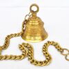 Antique Religios Temple Bell With A Chain Of Brass