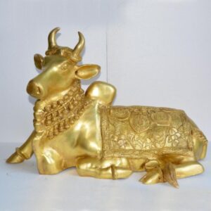 Nandi Sitting Metal Brass Handmade Handicrafts Lord Shiva Nandi