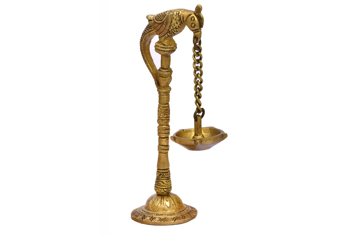 Brass Diya Parrot Lamp Hang| Deepak | Oil Lamp