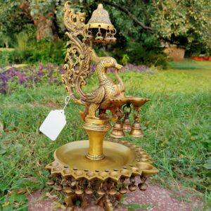 Brass Diya Peaccok Ghungru Lamp| Deepak | Oil Lamp