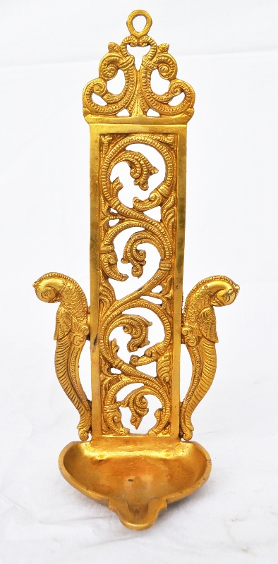 Decorative Brass Metal Wall Decor Candle Stand/Oil Lamp