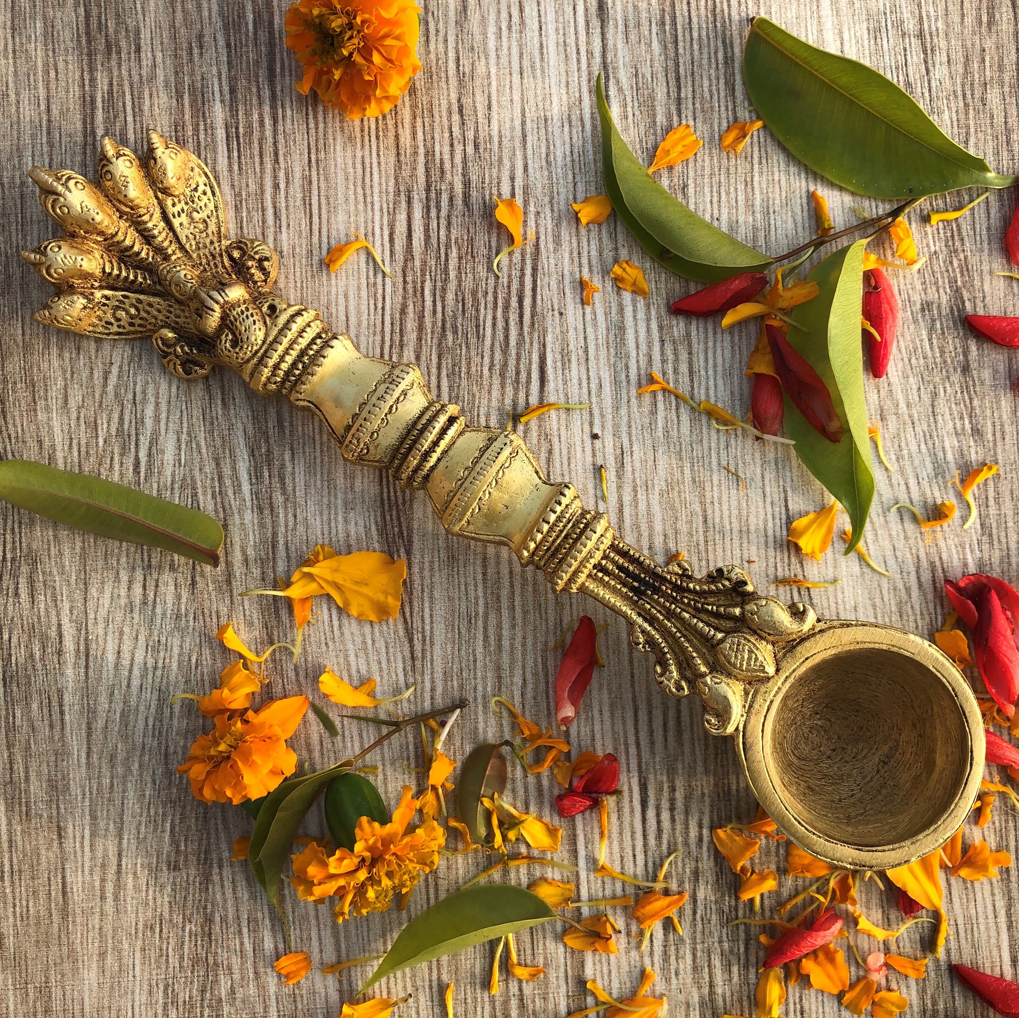 Religious Brass Metal Traditional Hand Made Pooja/Havan Spoon