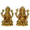 Brass Laxmi Ganesha Statue Pair For Home & Gift 4.4 inch