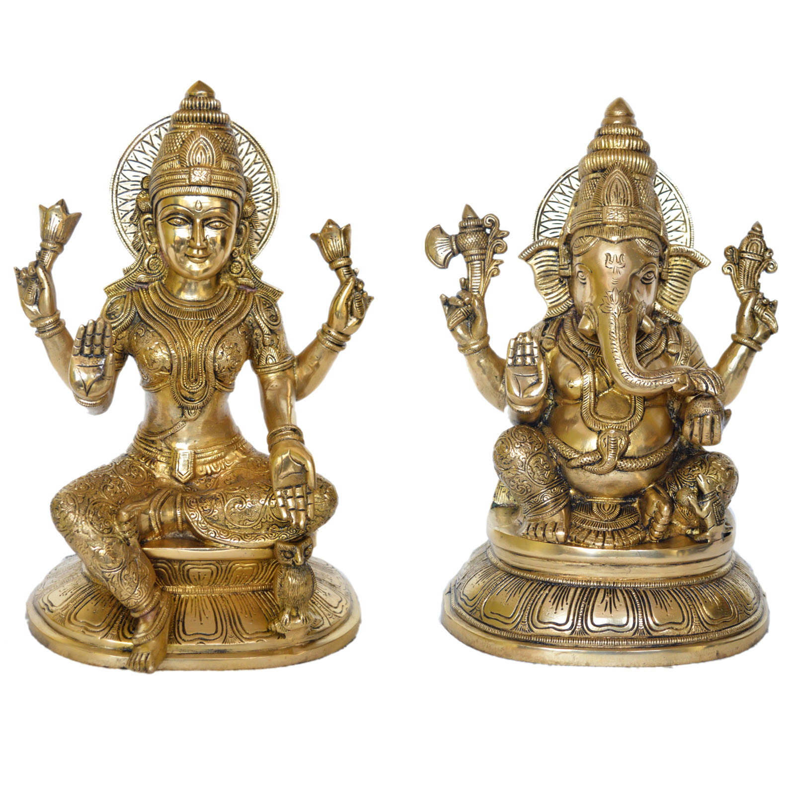 Laxmi Ganesha Brass Made Antique Decorative Pair For Pooja Ghar big size