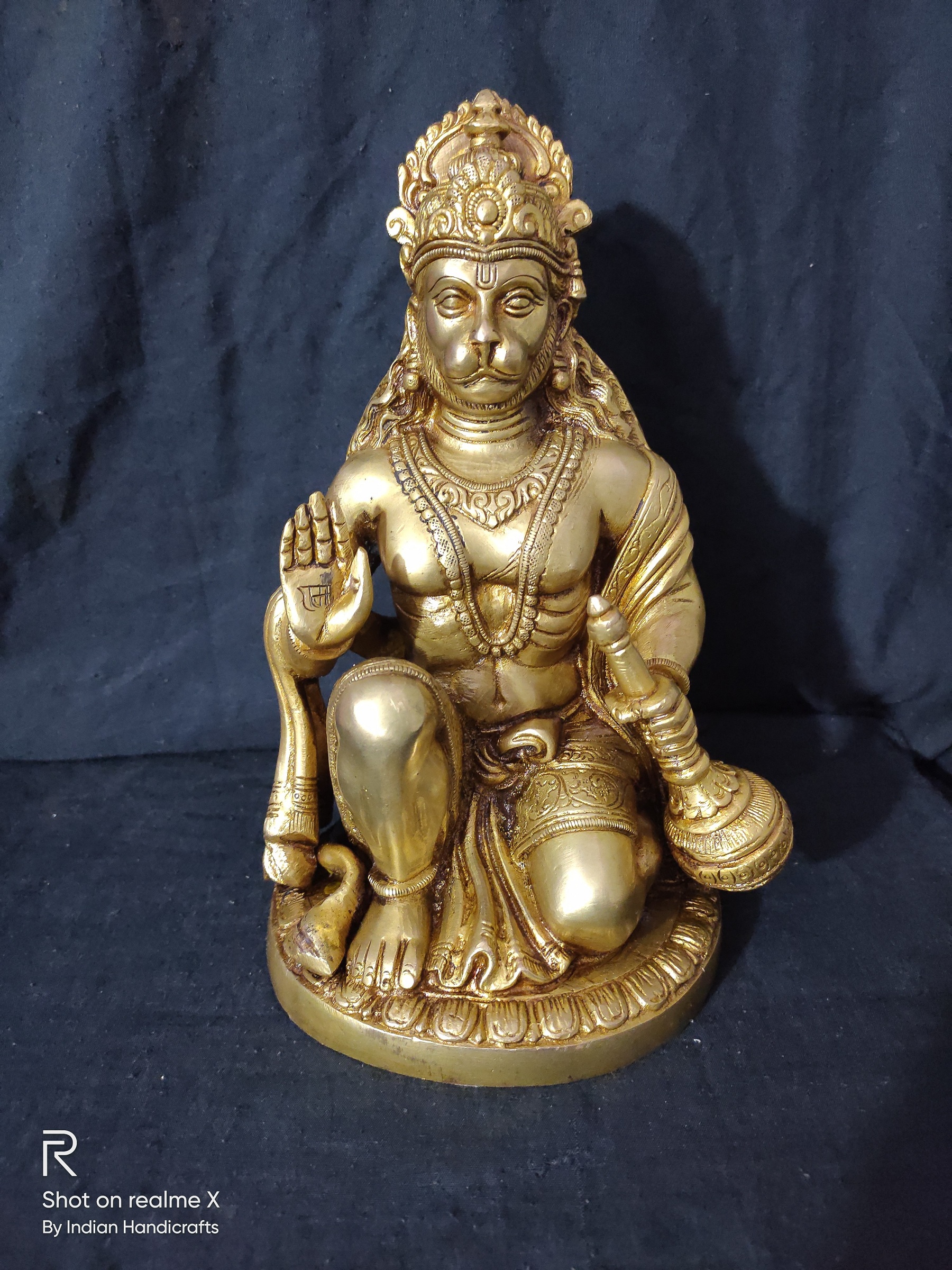 Brass Hanuman | Bajrang Bali Sitting 9 Inch