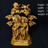 Brass Krishna Radha With Cow Under Kadamb Tree 16 Inch