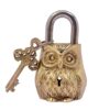 Brass Padlocks With Two Keys Owl Shaped Lock