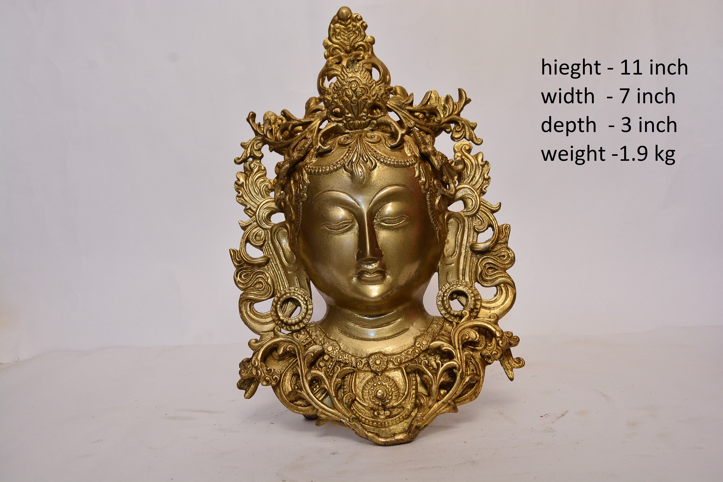 Brass Tara Mask | Face 11 Inch