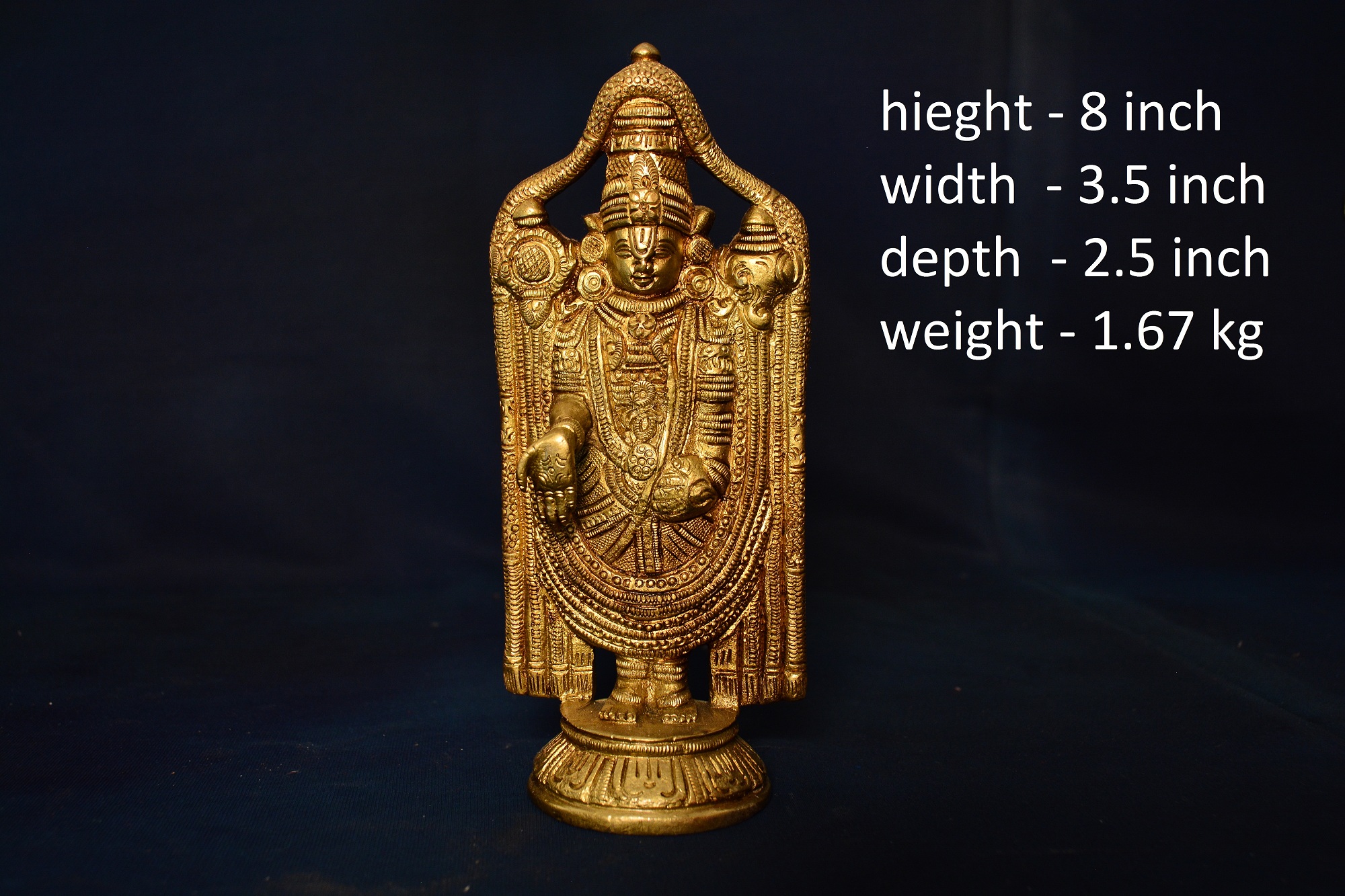 tirupati Bala Ji Brass Religious Showpiece With Fine Carving