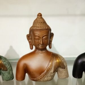 Brass buddha bust antique 6 inch